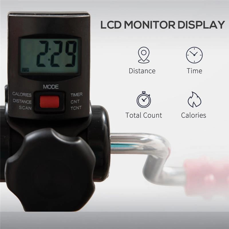 PEDALIERA PER BRACCIA E GAMBE CON SCHERMO LCD ACCIAIO 56X44-56X75-97CM NERA E ROSSA
