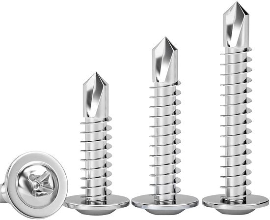 Viti Autoallentanti 100 Stuks - Viti Selfa - Acciaio Inossidabile - M4,2 x 10 mm - Flessibili e Pratici - Per Legno e Piatti di Acciaio