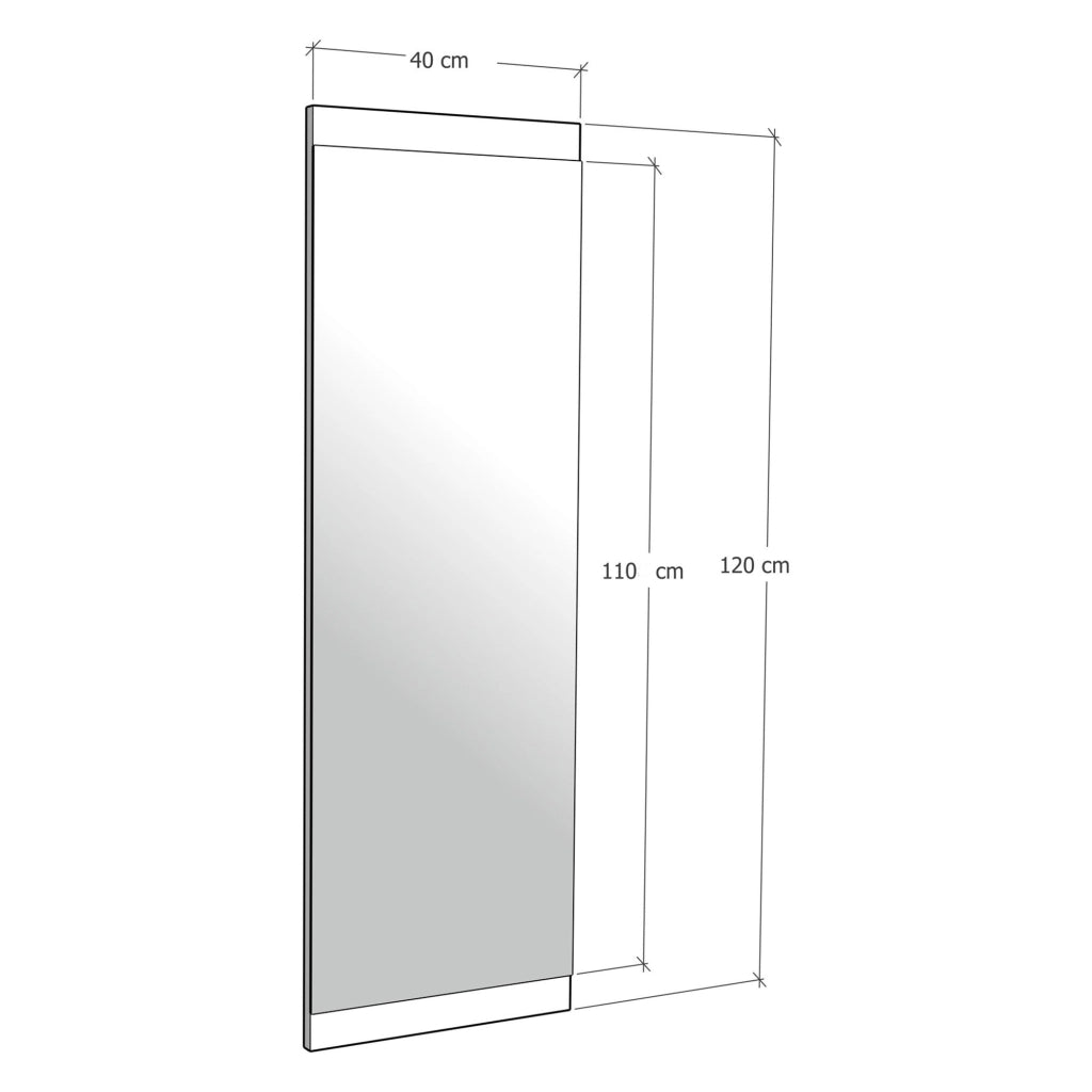 Cengio, Specchio Forma Rettangolare, 120x40h cm Marrone Noce