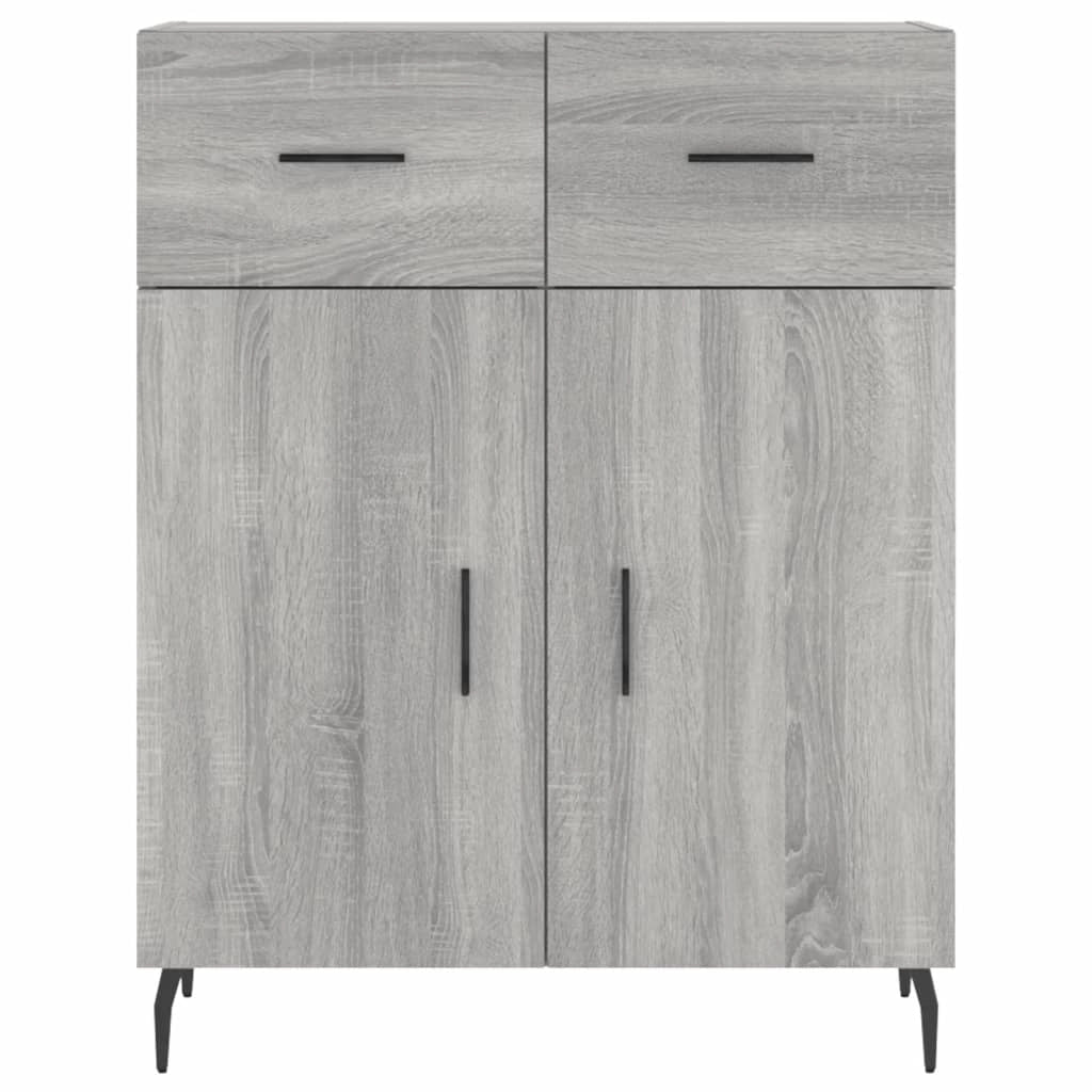 Buffet credenza cassettiera armadio mobile contenitore organizer cucina soggiorno salotto rovere Sonoma alto 69,5 x 34 x 180 cm legno ingegnerizzato grigio 02_0035537