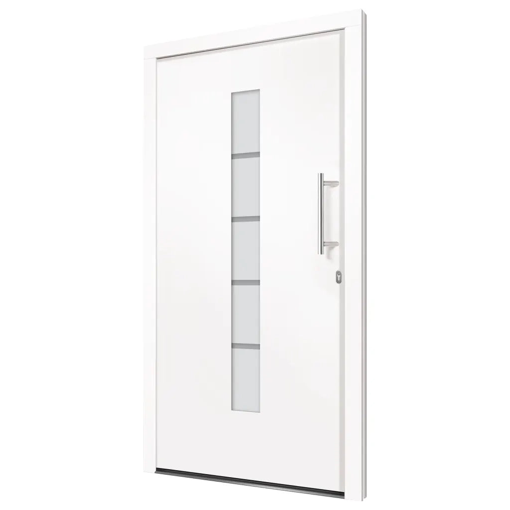 Porta d'Ingresso in Alluminio e PVC Bianco 110x210 cm