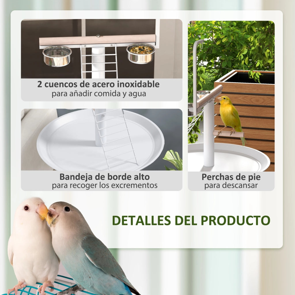 Mangiatoia per Uccelli con Ruote ¨C Minimal ¨C Bianco ?60x138 cm