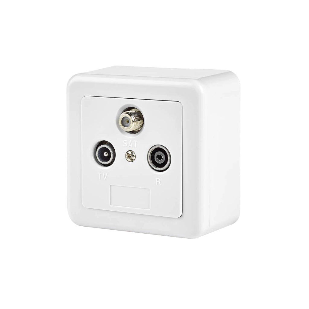 Presa a Muro per Antenna Coassiale TV / FM / Satellitare Bianco / Argento Nedis