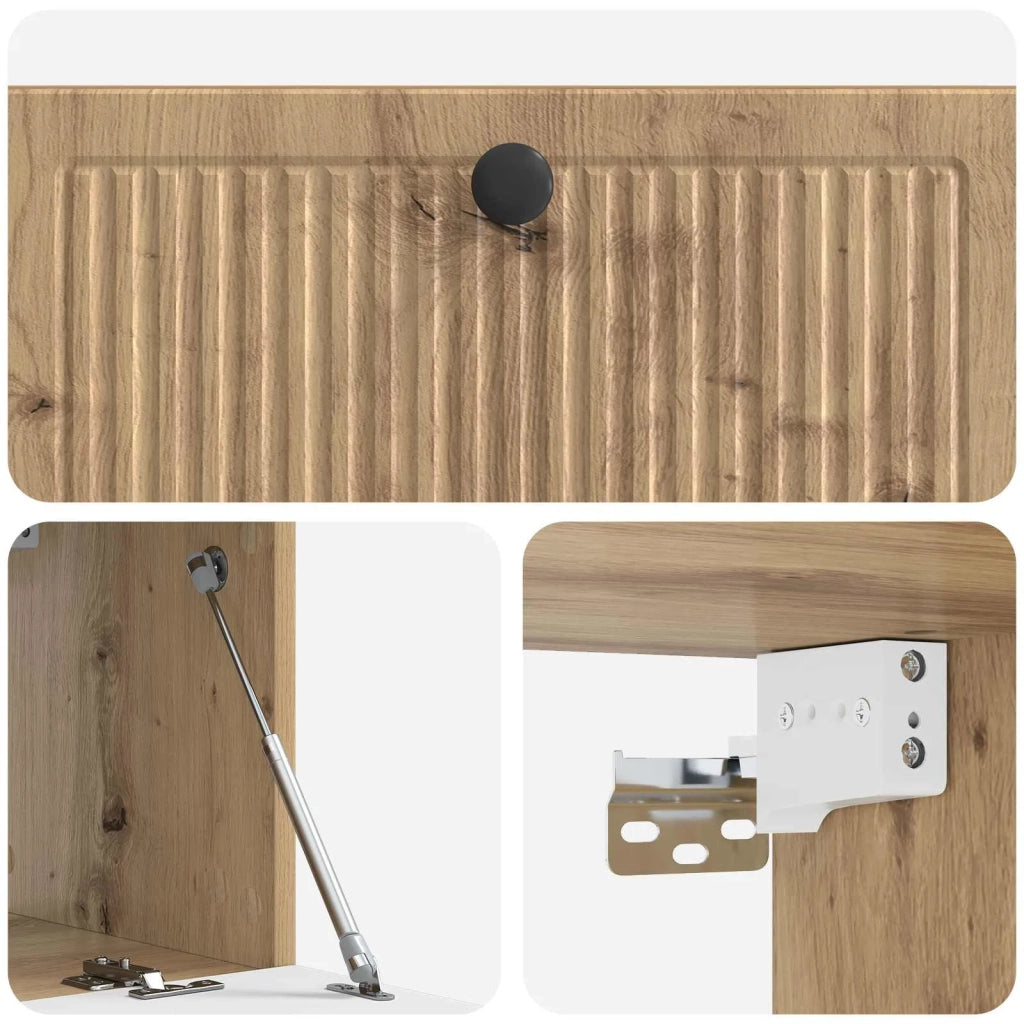 Mobile TV da Muro | Armadietto TV | Mobile Porta TV Rovere Artigianale 78,5 x 31 x 30 cm