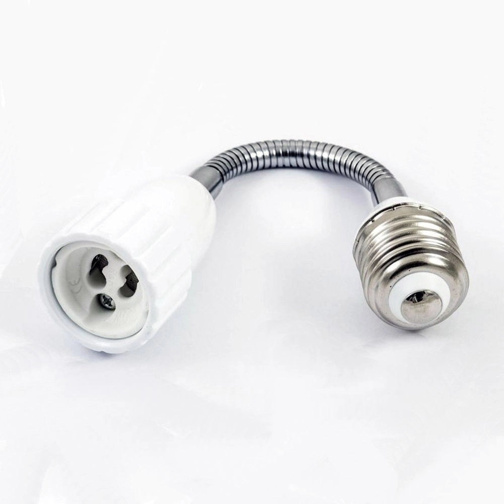 Trade Shop - Adattatore Convertitore Per Lampadina Da E27 A Gu10 Con Prolunga Flessibile 20cm -