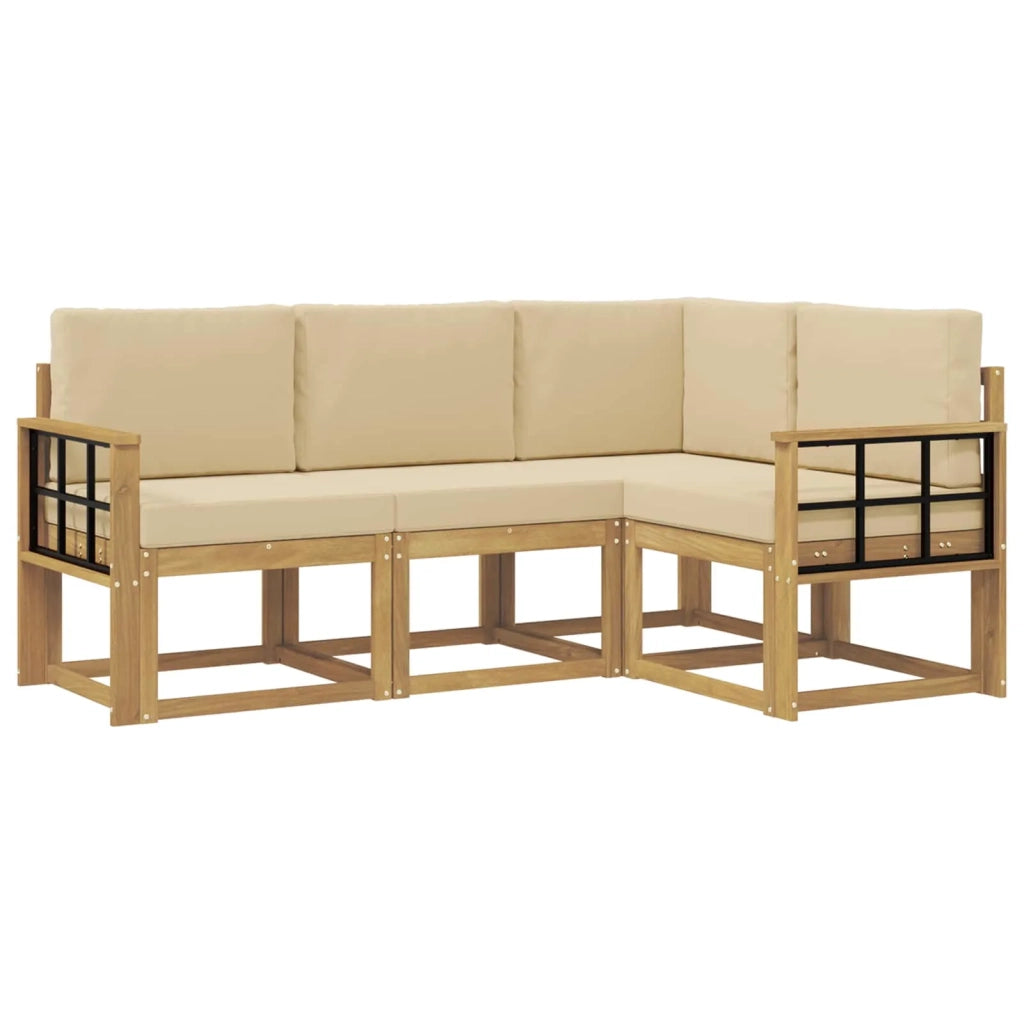 Set di divani da esterno con cuscino 4 pcs Bianco e Beige 3387572