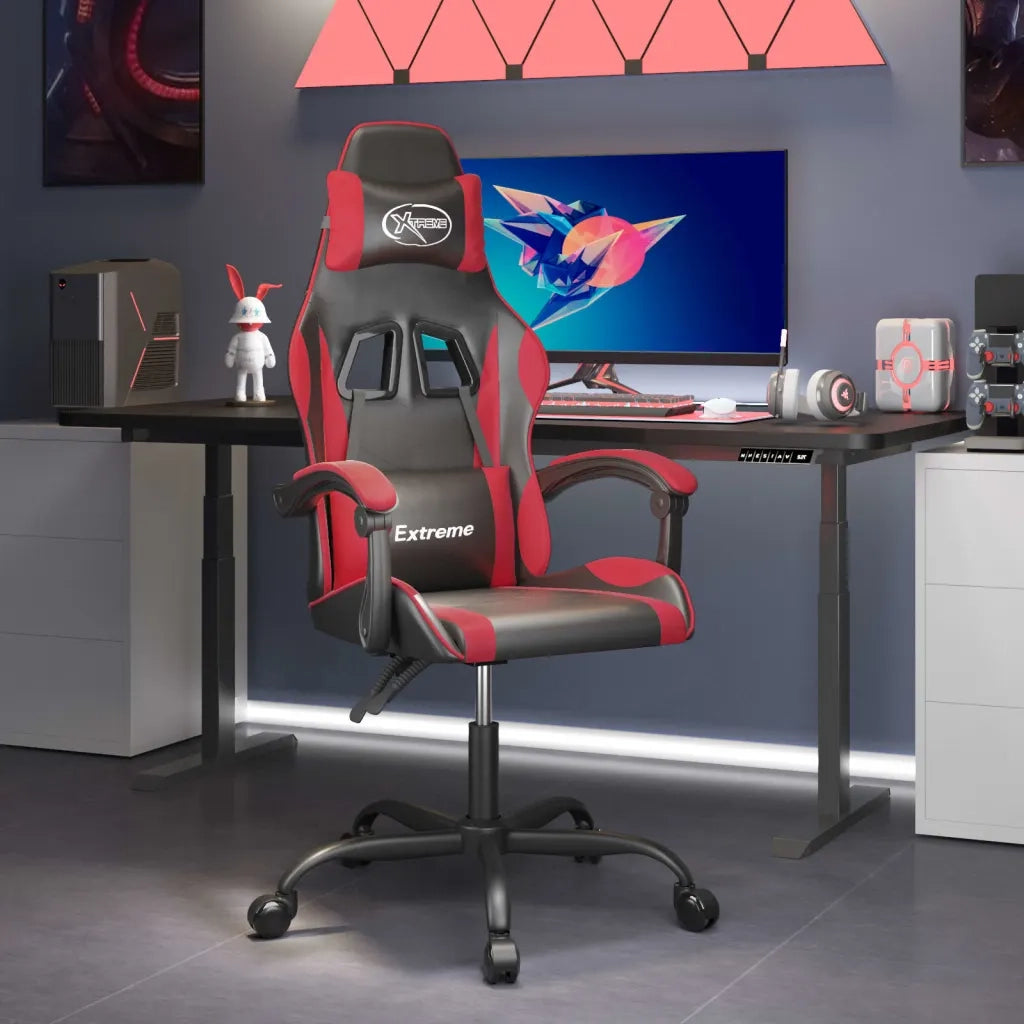 Sedia da Gaming Nera e Rossa in Similpelle 3143867