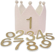 Cronista di Festa con Fregi Mousseline - Cappelli da Festa - Numeri 0-9 - Inversibili - Decorazione da Festa - Comfort di Porta Leggero - Cappello da Festa