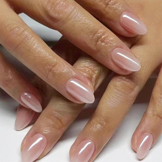 Nageli Amandina 24 Unità - Forma Amandina - Gel di Accostamento Leggero - Motivi Eleganti a Nudo - Per Donne - Qualità Elevata e Leggerezza - Falso Nagel