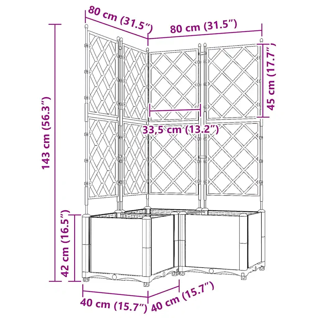 Vaso da giardino 3 pz-Set di 3 Fioriera da Esterno-Contenitore per Piante Grigio Chiaro 80 x 80 x 143 cm Acciaio
