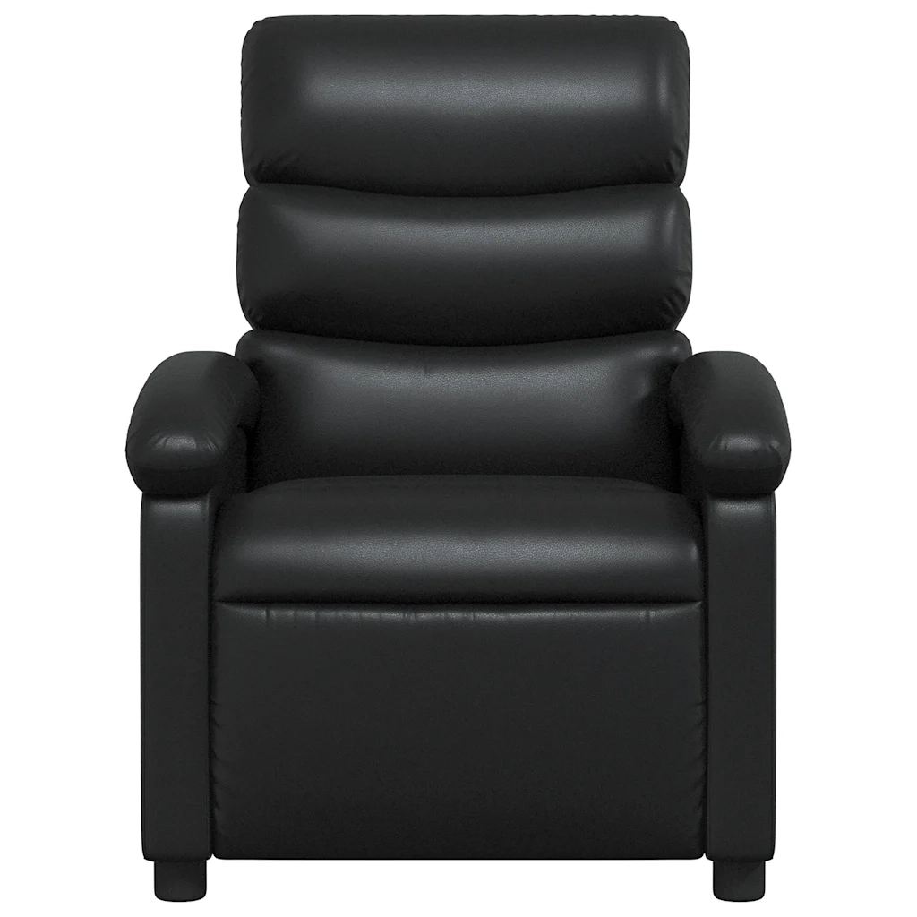 Poltrona Reclinabile Nera in Similpelle 371713
