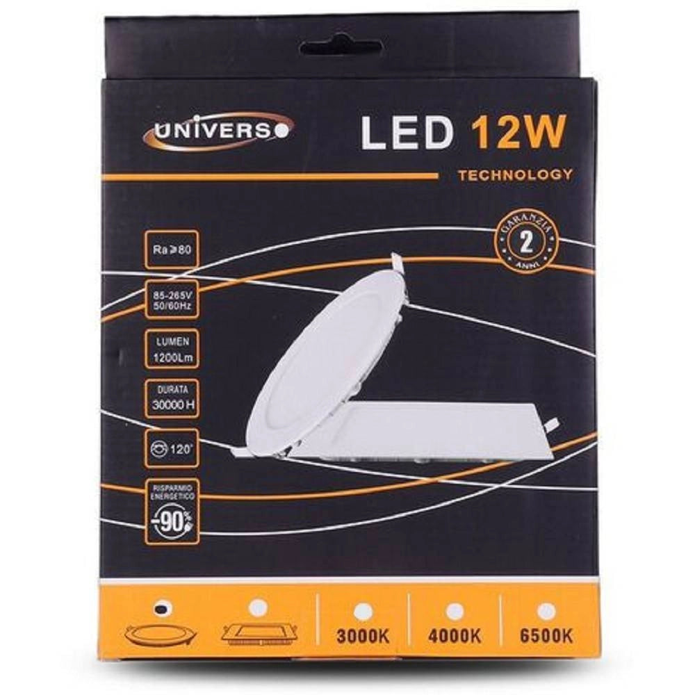 Trade Shop - Pannello Led Slim 12w Incasso Rotondo In Pvc Luce Caldo Naturale Freddo P155at - -bianco Freddo      -