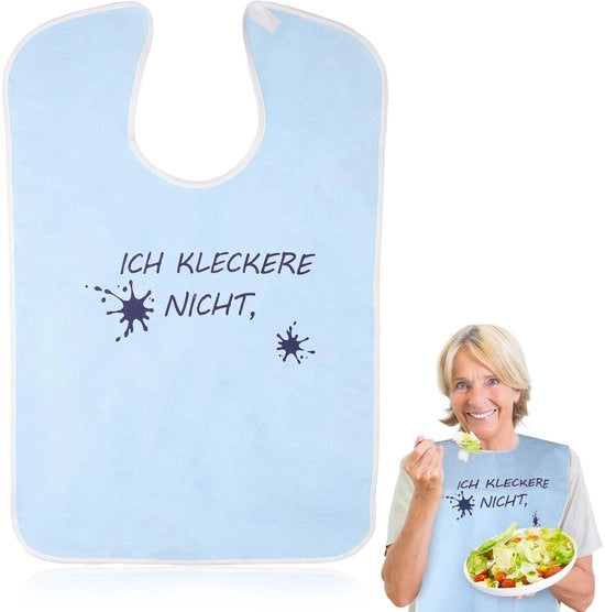 Slabbetji per adulti, salviette riutilizzabili per anziani, protettori di abbigliamento per adulti, salviette divertenti per adulti, impermeabili, facili da pulire per donne, uomini e anziani (blu)