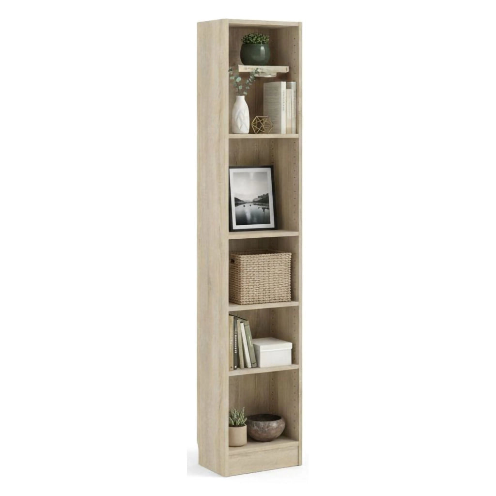 Libreria a cinque Albregio, colore rovere, cm 40 x 203 x 27