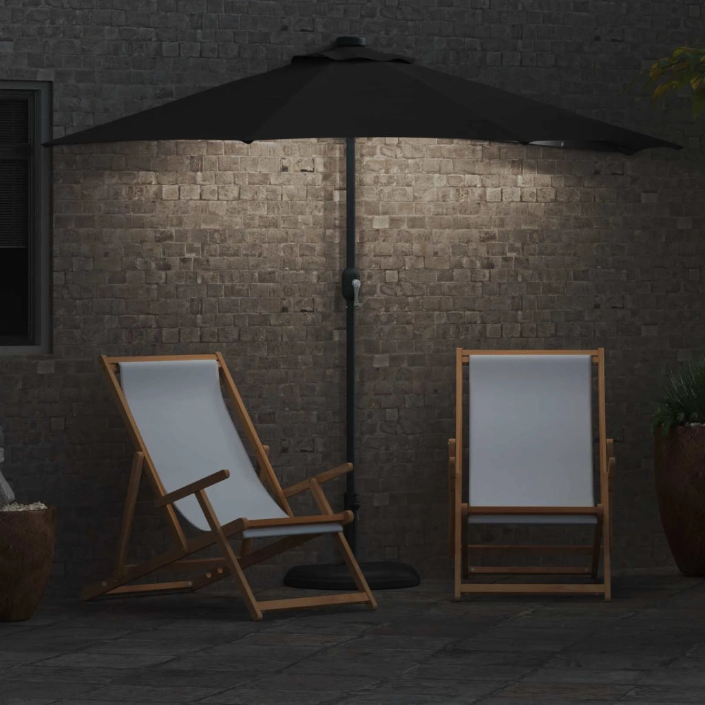 Ombrello da giardino-Ombrellone da spiaggia Nero 294 x 150 x 224 cm