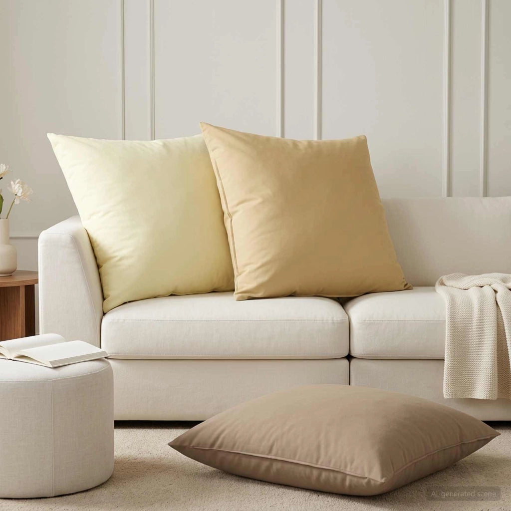 Federa 2 pcs HEERLEN Beige 65 x 65 cm Poliestere 913005