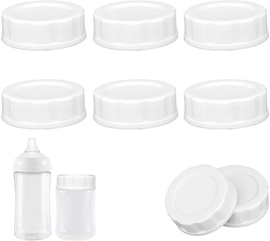 Doppi flessa 6 pezzi - Coperchio sostitutivo - Biberon - Viaggio - Archiviazione - Materiale PP/Silicone - Coperture biberon