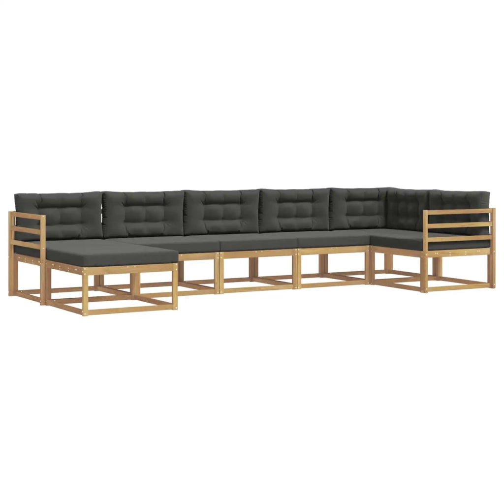 Set di divani da esterno con cuscino 7 pcs Bianco e Antracite 3386746