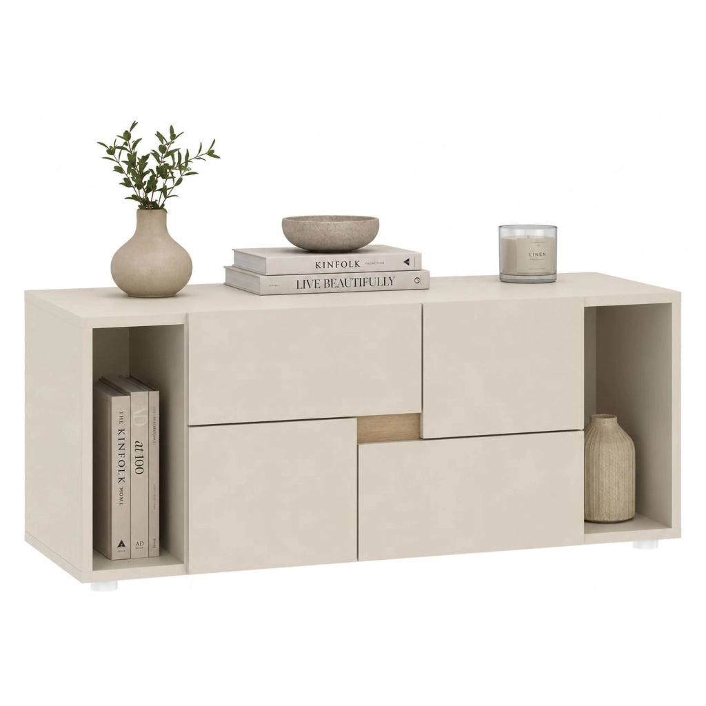 Lamimoli, Cassettiera 2 Cassetti, 94x30x40h cm Beige Cashmere