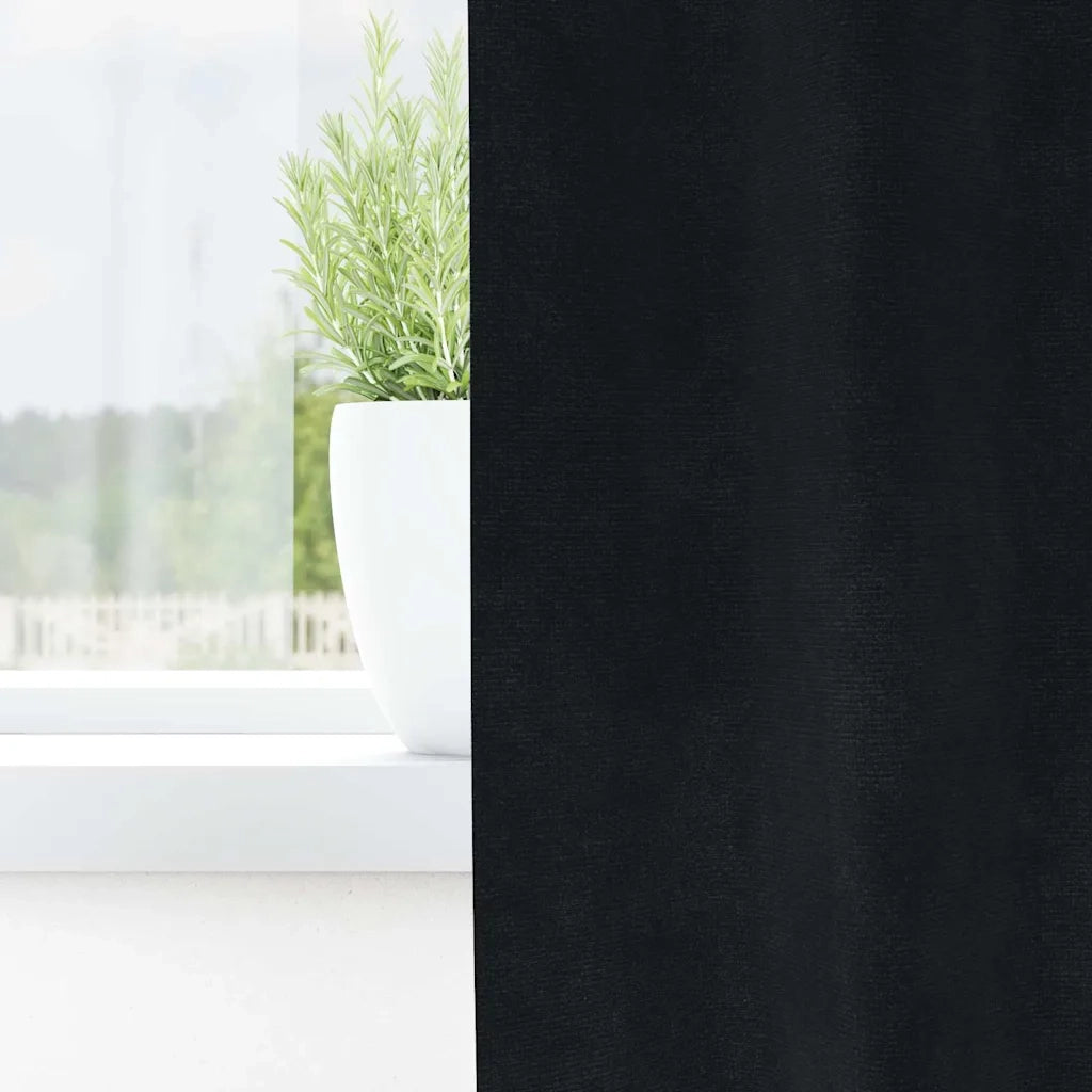 Tende Oscuranti | Tende Blackout 2 pz Nero 140 x 245 cm Velluto