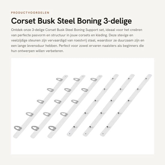 Corsetto Busch - 3 Pezzi - Acciaio Inossidabile - Supporto - Chiusura - Regolabile - Ideale per Progetti DIY - Busch Corsetto