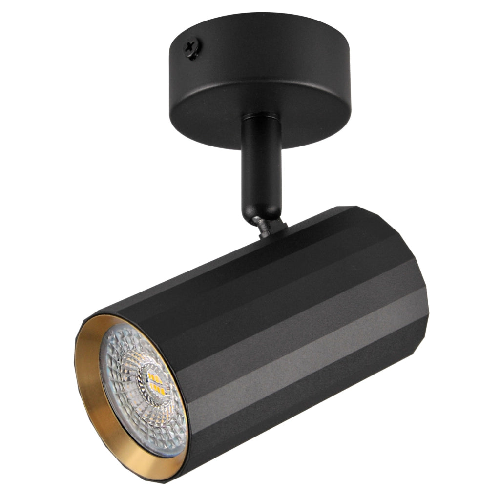 Applique/Plafoniera 1 luce NICEA nero-oro GU10 Polux