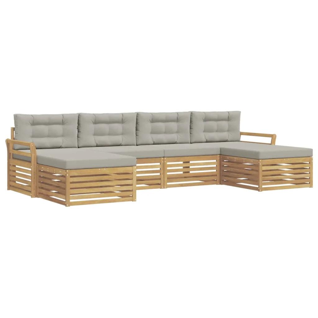 Set di divani da esterno 6 pcs Bianco e Grigio Chiaro 3390926