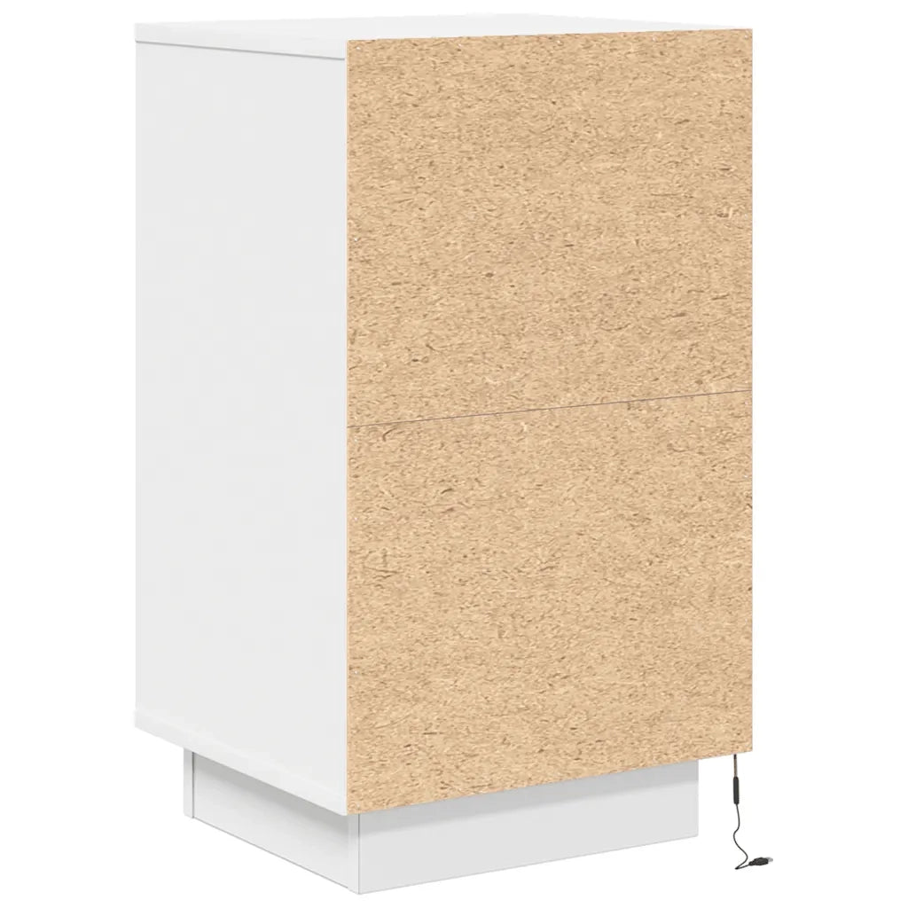 Comodini | Armadio da Notte | Mobiletto da notte con Luci LED Bianco 38x34x65 cm