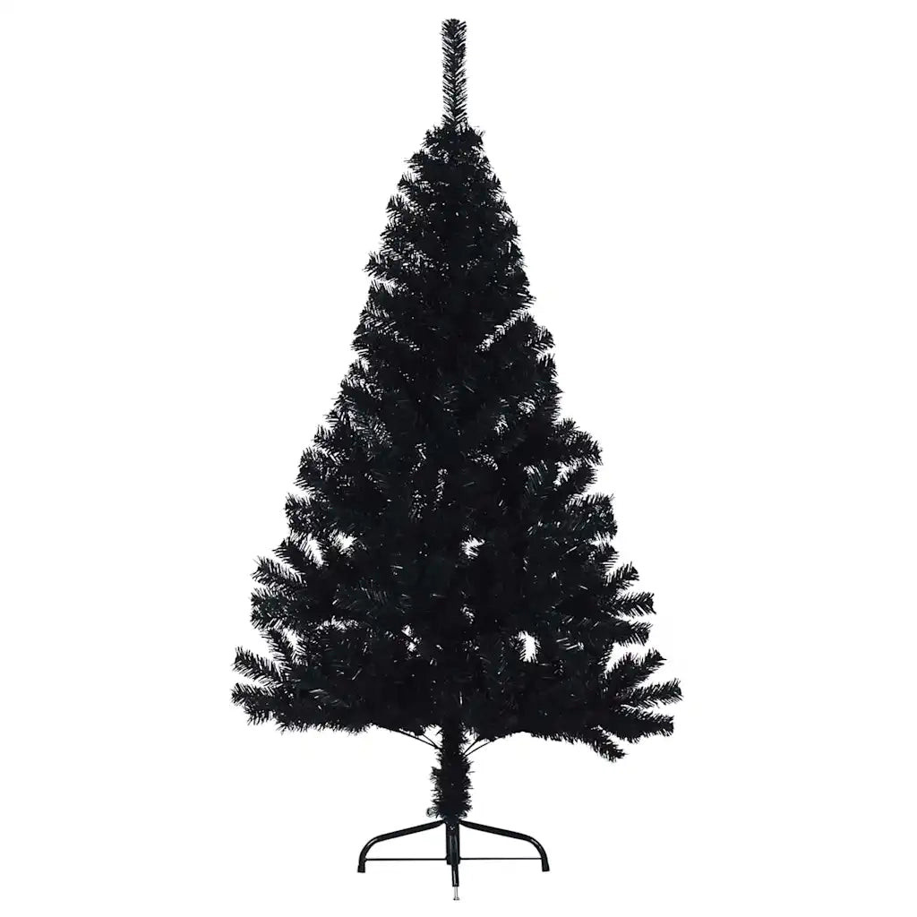 Albero di Natale artificiale con luci integrate Nero 120 cm PVC 3397121