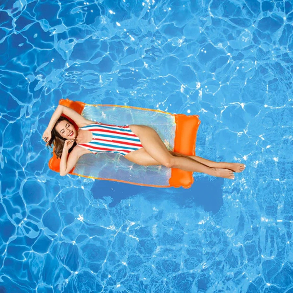 Trade Shop - Amaca Materassino Gonfiabile Galleggiante Relax Mare Piscina Fondo A Rete -