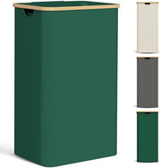 Wascausa 85L Smaltascola con coperchio Grande raccoglitore di sapone con spazzola per sapone Sottile separatore di acqua e sapone Cassetto di asciugatura in legno di bambù Scatole di asciugatura alte, verde