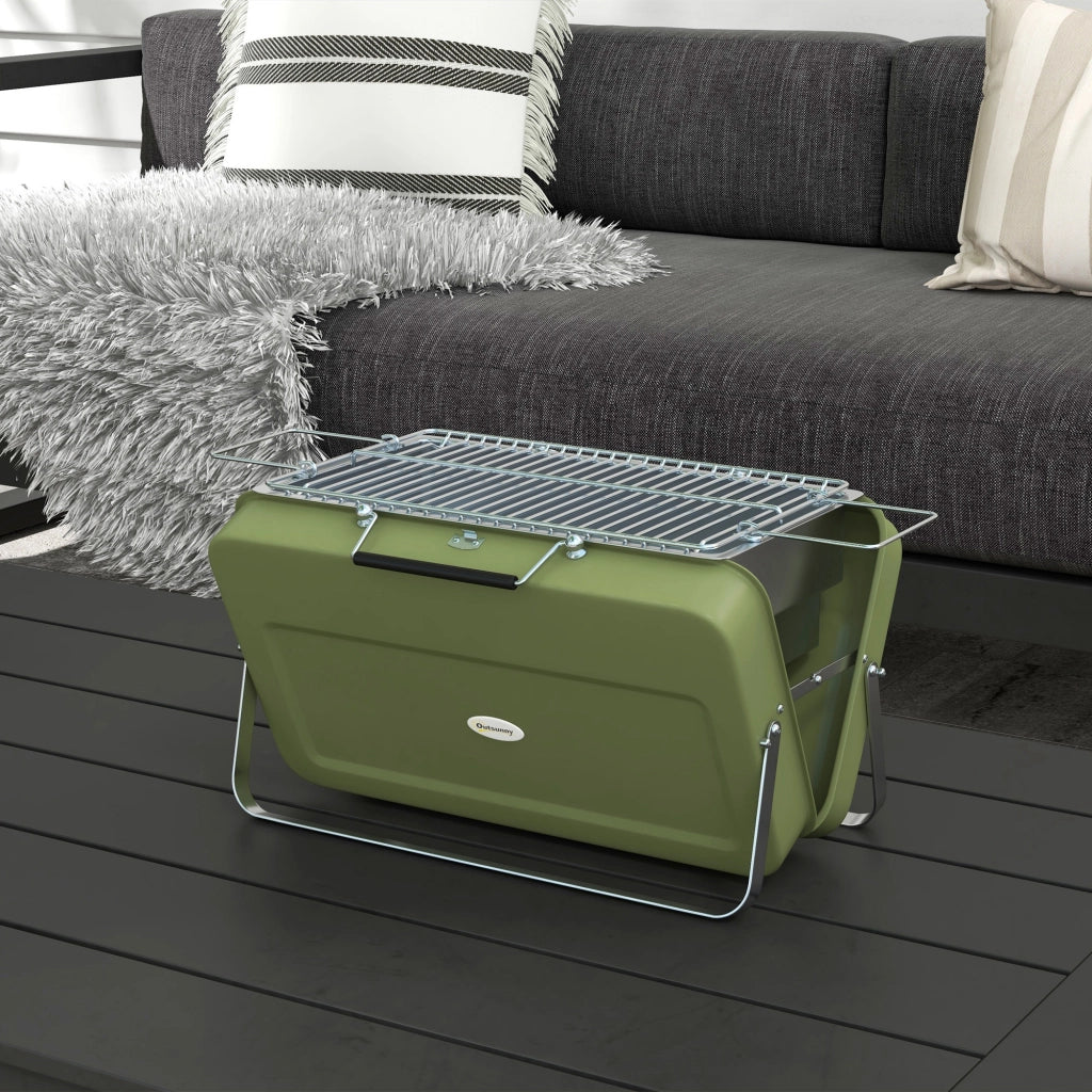 Grill da viaggio pieghevole ¨C Zephmum ¨C Griglia a carbonella, verde