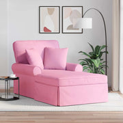 Chaise Longe con Gonna con cuscino 3 pcs Rosa Tessuto