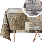 Tavolino con tessuto in stile industriale in legno - 200 x 140 cm tovaglia rettangolare per 6 posti a sedere - impermeabile