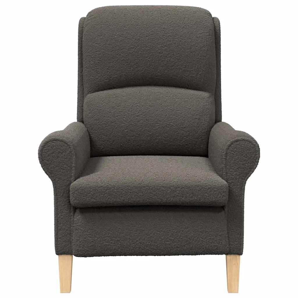 poltrona Grigio scuro 76 x 94 x 102 cm Tessuto Sherpa morbido