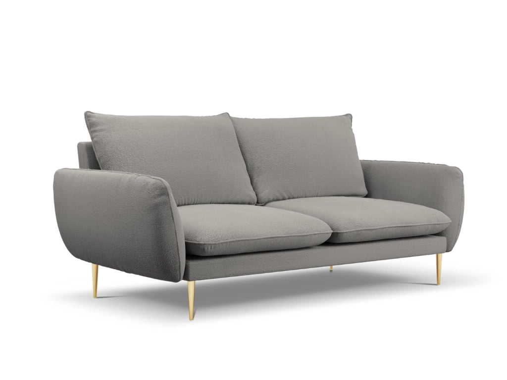 Cosmopolitan Design - Divano "Vienna" 3 posti in bouclé grigio 