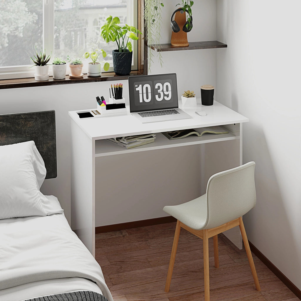 Scrivania computer con ripiano ¨C zephmum ¨C bianco 90x50x74 cm