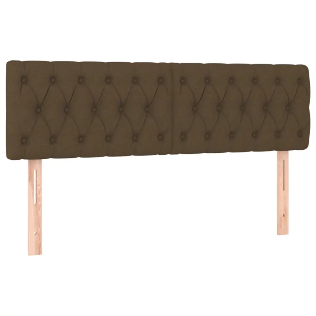 Letto a Molle Materasso e LED Marrone Scuro 140x200 cm Tessuto