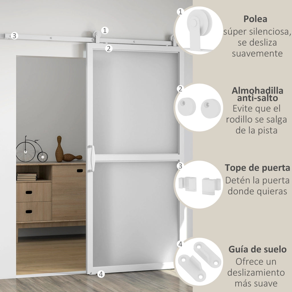 Kit accessori per porte scorrevoli ¨C Minimal ¨C 2 guide e rotaie bianco 200 cm