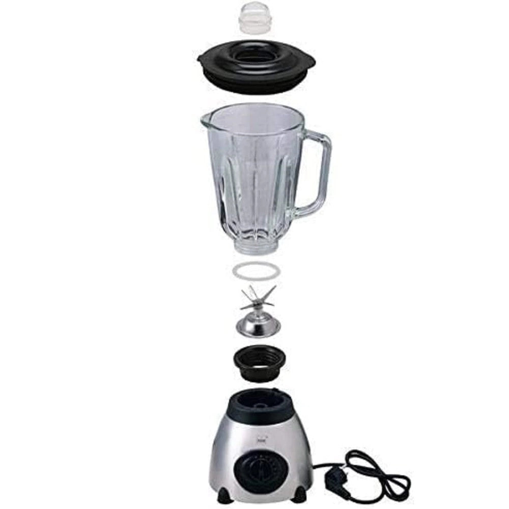 Trade Shop - Frullatore Da 500 W Con Lame In Acciaio Inox Da 1,5 Lt Tritatutto Frutta Verdura -
