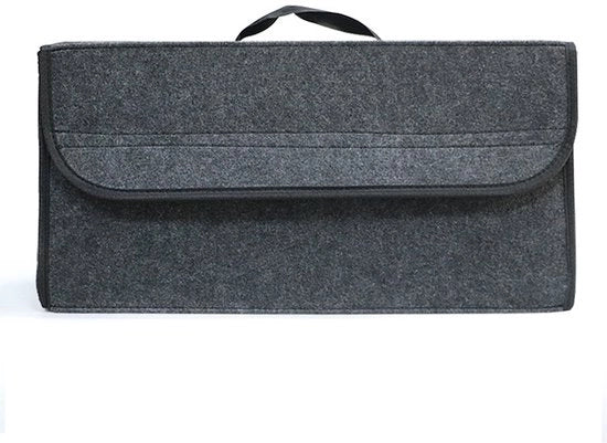 Organizzatore di bagagliaio in vilt. Utilizzabile come organizzatore di bagagliaio, box auto in vilt, cassetto bagagliaio, cassetto strumenti, adatto a tutti i modelli di auto. (Grigio - 3 mm spesso 50-24-15 cm)