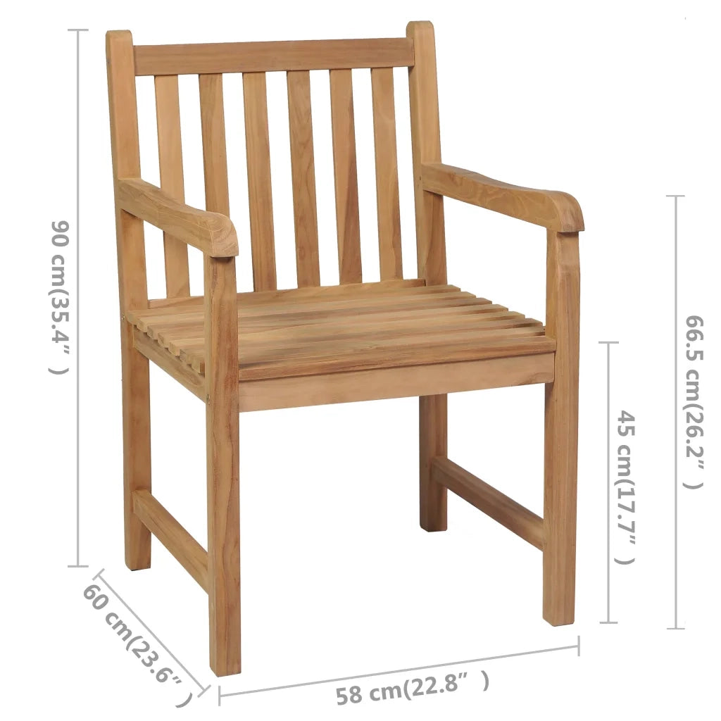 Sedie da Giardino 6 pz e Cuscini Grigio Talpa Massello di Teak 3073039