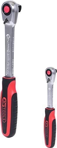 KS TOOLS 920.0002 Serie di Leve a Cricco Slimpower 2 Pezzi 1-4'' + 1-2'' Meccanismo 72 Denti Testa Sottile Sgancio Rapido Impugnatura Ergonomica Bi-componente colore Cromato