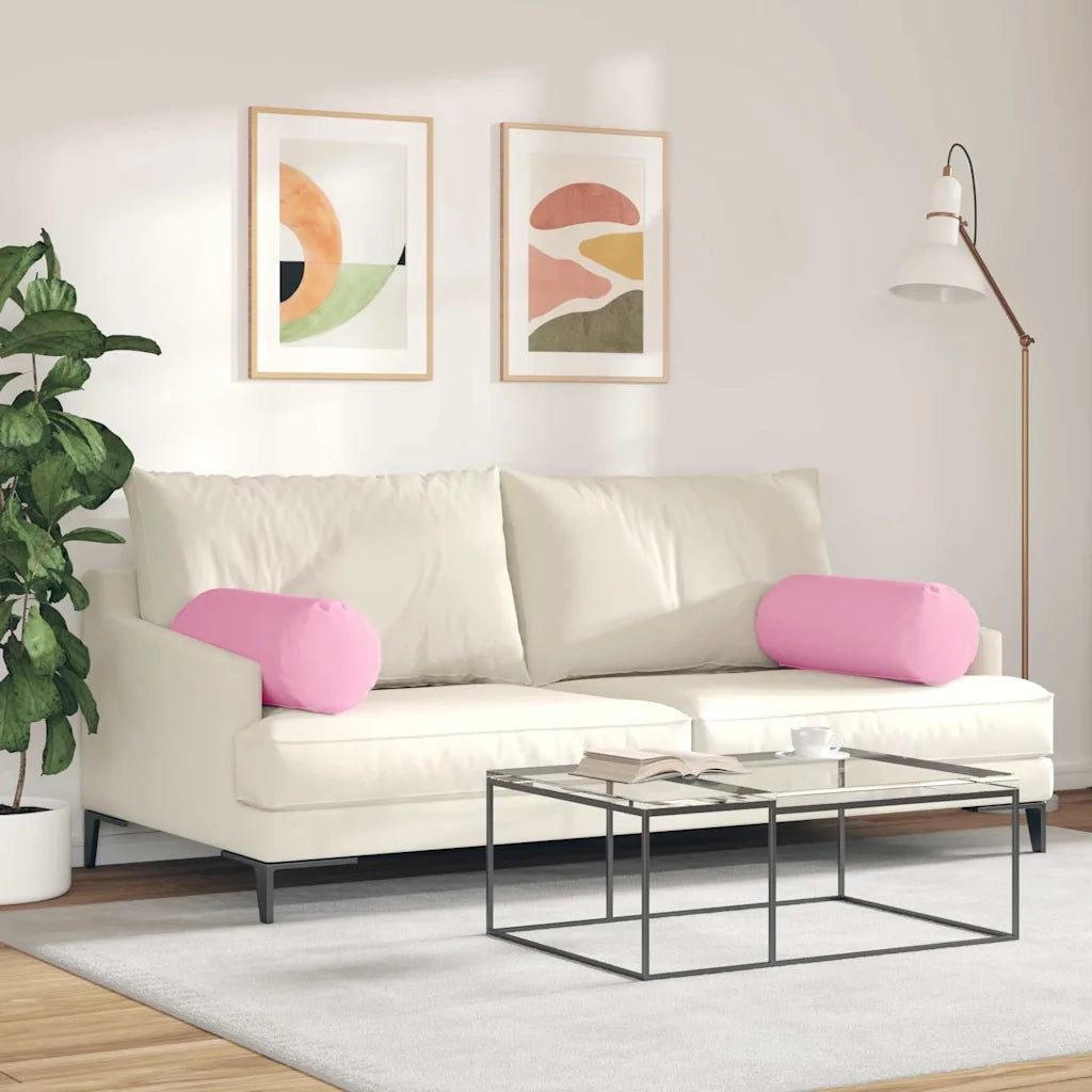 Cuscini a rullo 2 pcs Rosa Ø 25 x 70 cm Tessuto 42014326