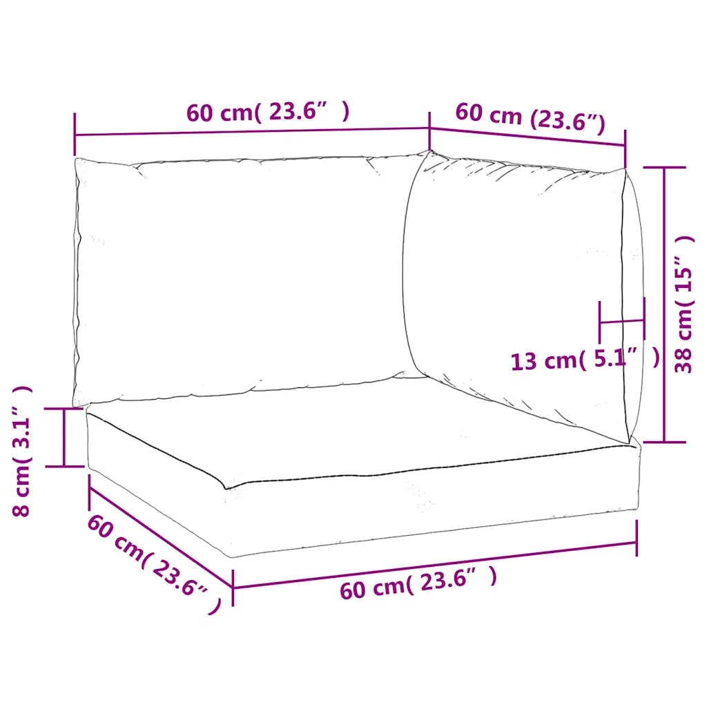 Cuscini per Pallet 3 pz Turchese in Tessuto Oxford 361791