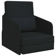 Divano letto | Sof¨¤ letto | Letto singolo Nero 65 x 80 x 83 cm Tessuto