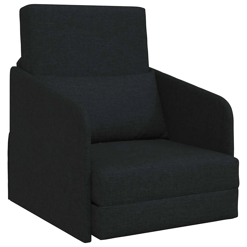 Divano letto | Sof¨¤ letto | Letto singolo Nero 65 x 80 x 83 cm Tessuto