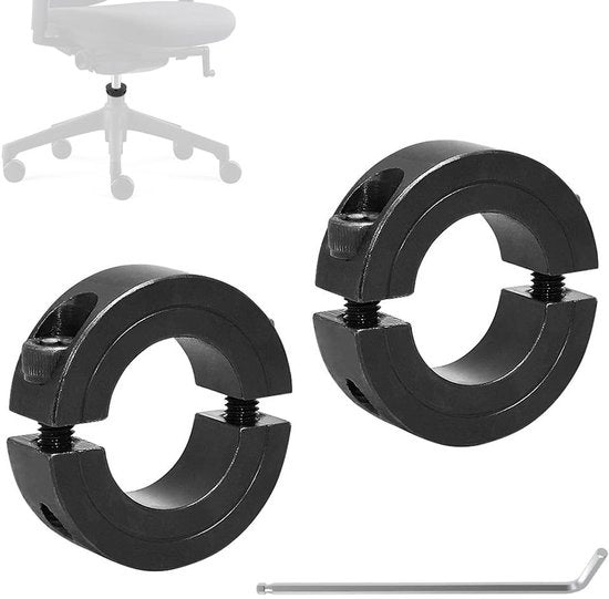 Set di fissaggio per sedie da ufficio - 2 pezzi - Anelli di fissaggio in acciaio 28 mm - Kit di attrezzi per regolazione - Altezza regolabile - Incluso: viti e chiave a croce - Kit di riparazione sedie