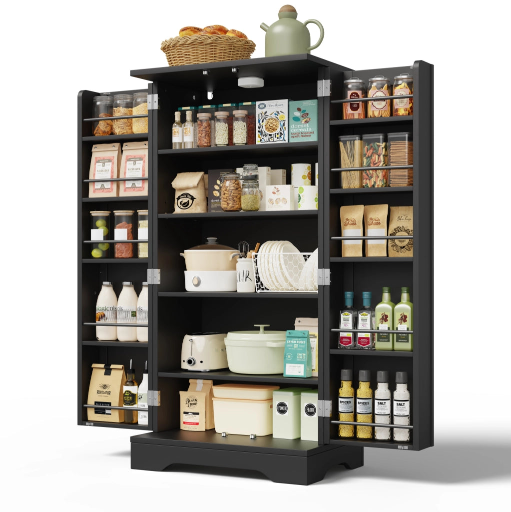 Mobile contenitore in MDF nero con luce LED a sensore
