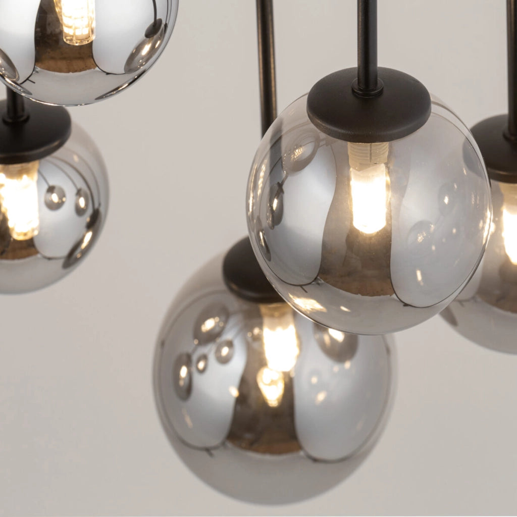 Lampada a sospensione Tulia 10 sfere grigie G9 Sigma